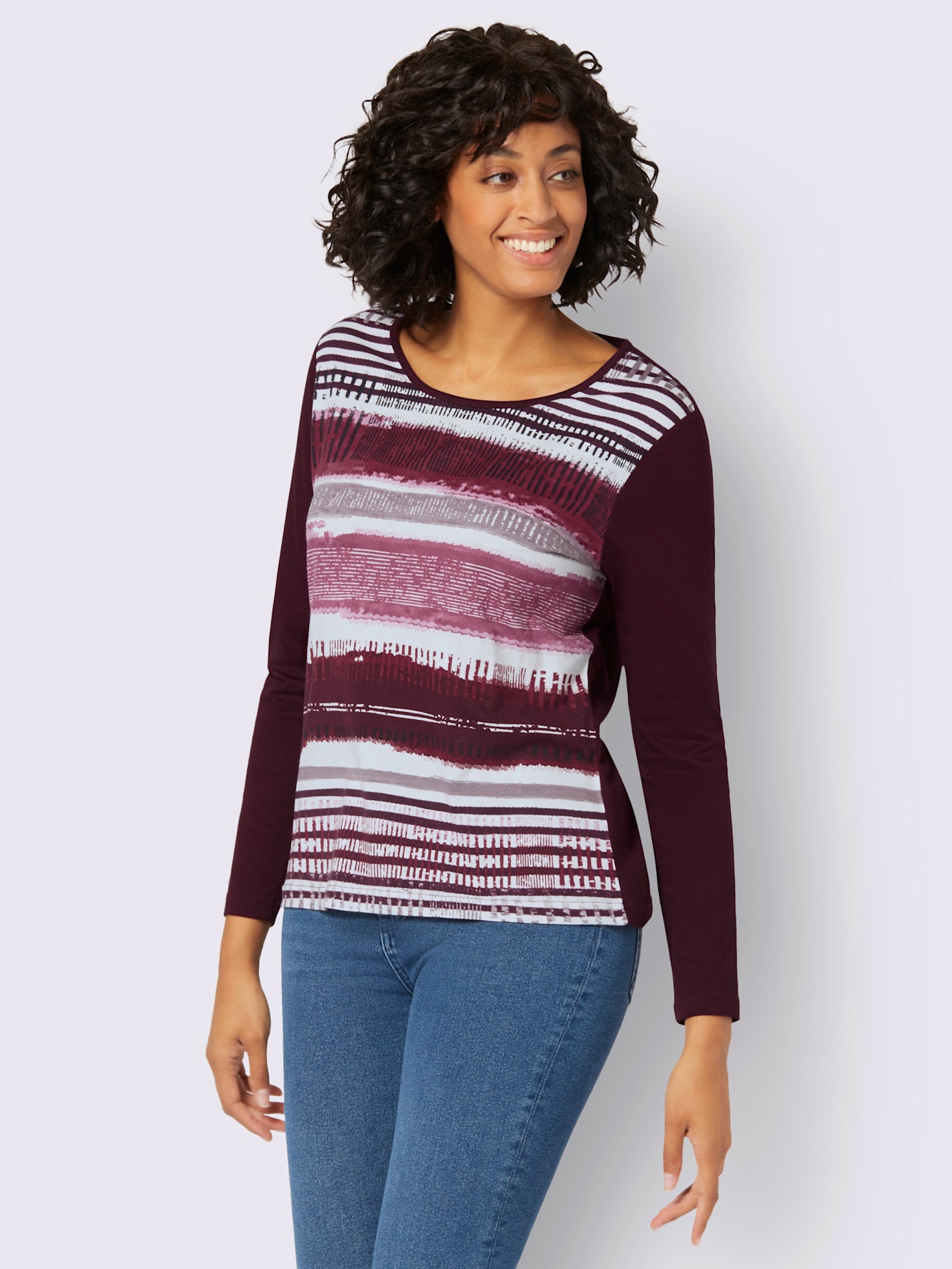 T-shirt avec un imprimé tendance et manches longues