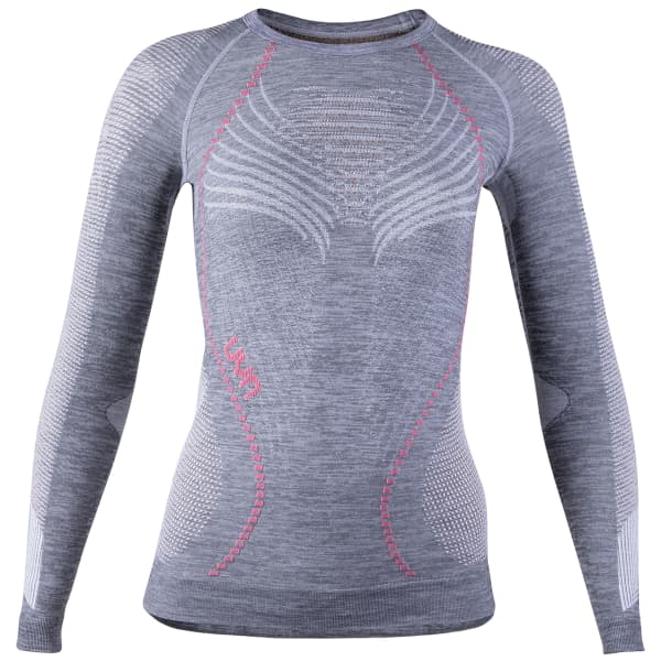 T-shirt thermique UYN W AMBITYON UW SHIRT LG SL GREY MELANGE/NUDE/SALMON