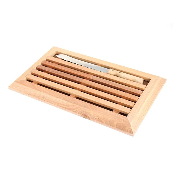 Planche à pain en hêtre avec grille amovible et couteau 38,5 cm Mathon