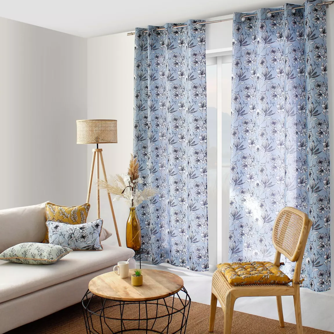 Rideau (135 x 240 cm) Lily Bleu