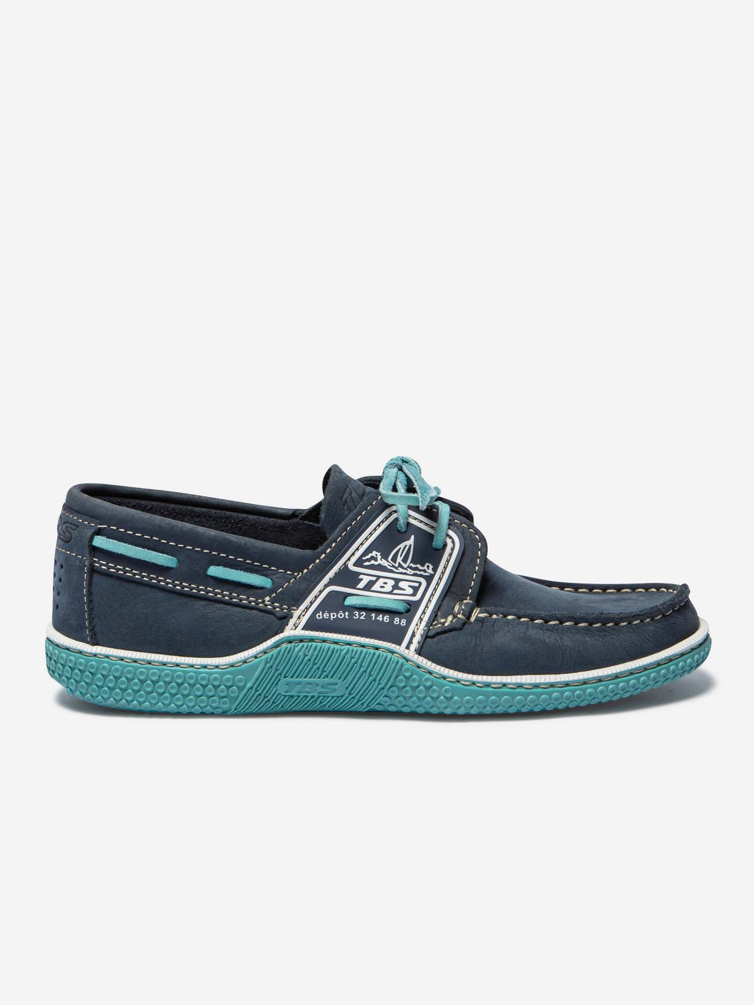 Chaussures Bateau Homme Cuir Marine et Turquoise