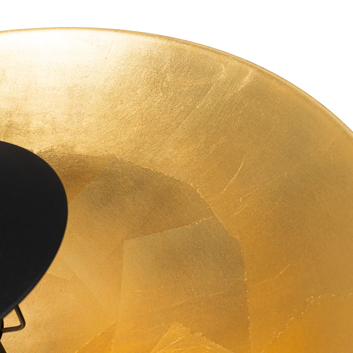 Industriële vloerlamp zwart met gouden binnenkant 60 cm - Magnax