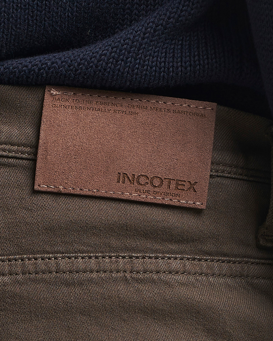 Incotex 5-Pocket Cotton Stretch Pants Dark Brown