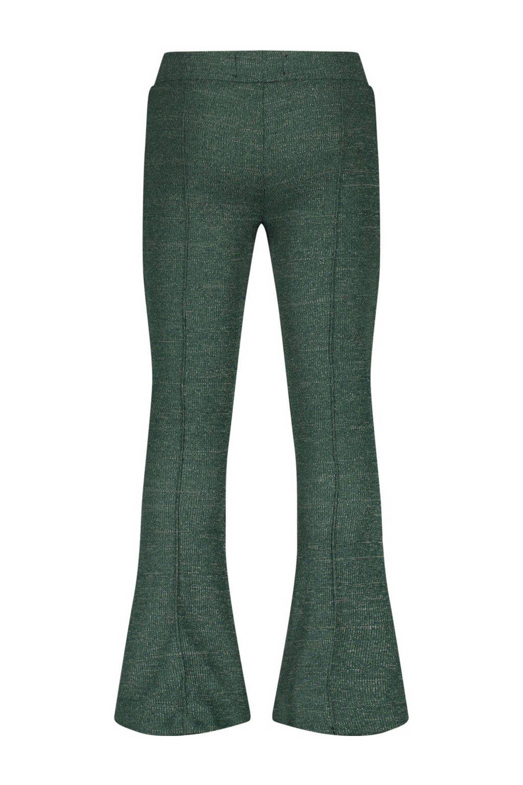 Raizzed flared broek Lara warm donkergroen