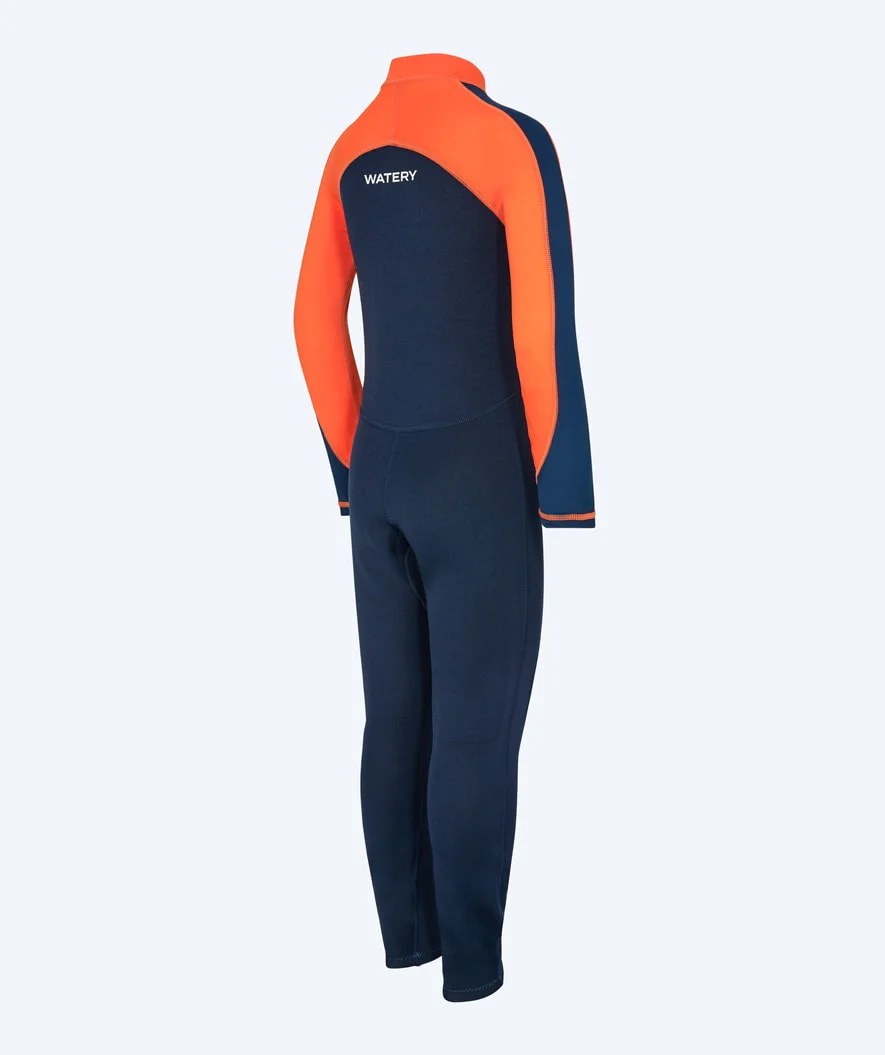 Watery UV våddragt til børn - Calypso Full-Body - Orange/blå