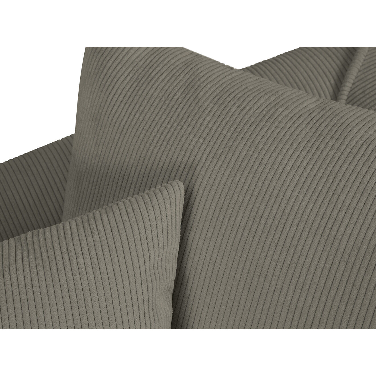 Mazzini Sofas Canapé d'angle Gauche Quince Velours côtelé 4 Places gris clair - 221x171x80 cm