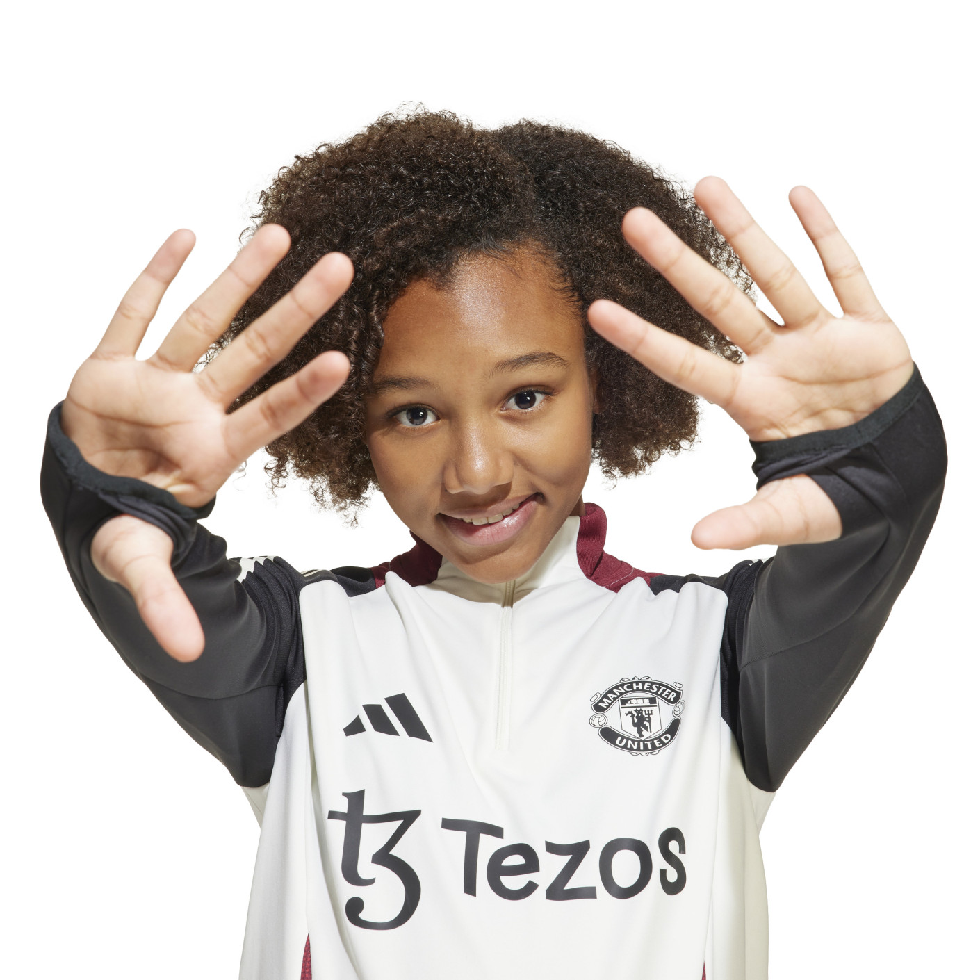 Adidas Manchester United Trainingstrui 1/4-Zip 2024-2025 Kids Wit Zwart Rood
