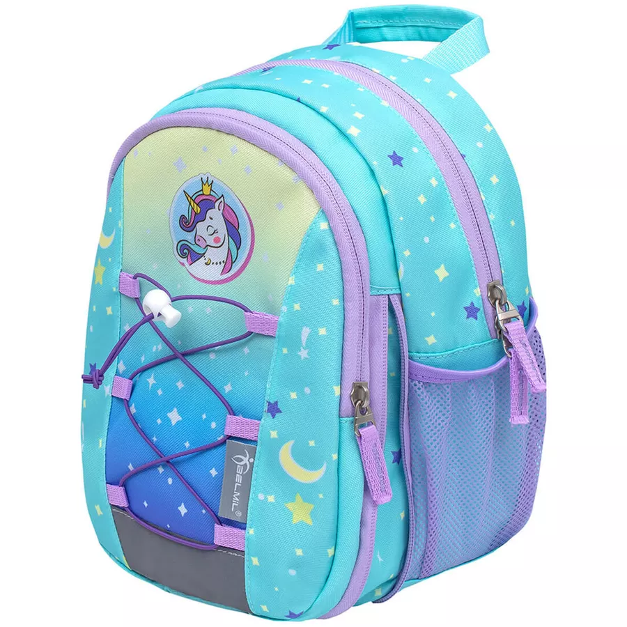 Belmil Kindergartenrucksack Mini Kiddy Kindergartenrucksack für 1-3 Jährige Kinder mit Brustgurt Cute Unicorn