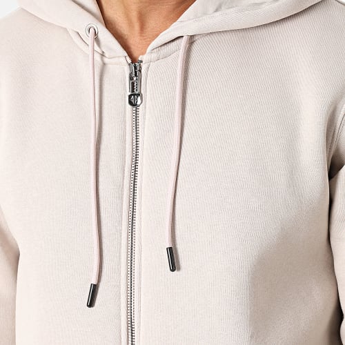 Sweat Zippé Capuche Beige