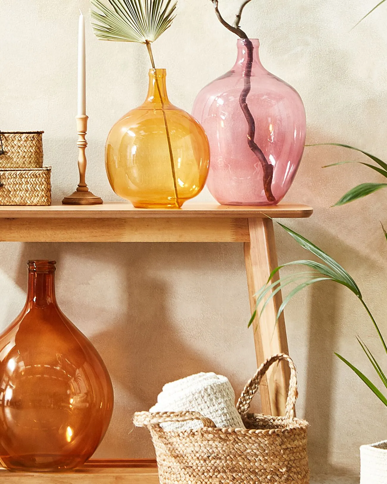 Bloemenvaas ROTI Glas 39 cm Roze
