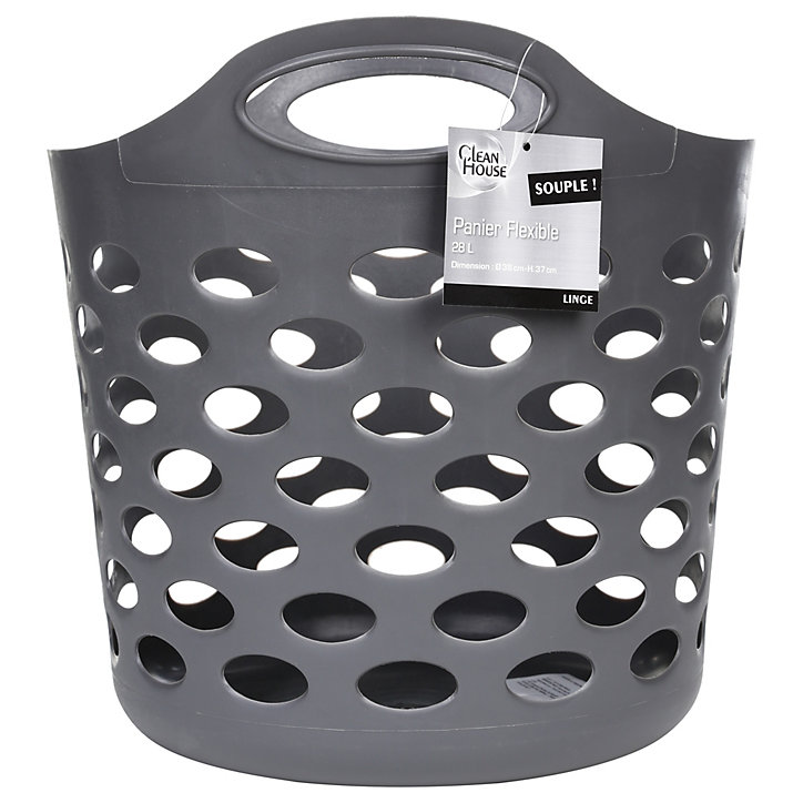 Panier à linge 28 litres en polypropylène coloris taupe