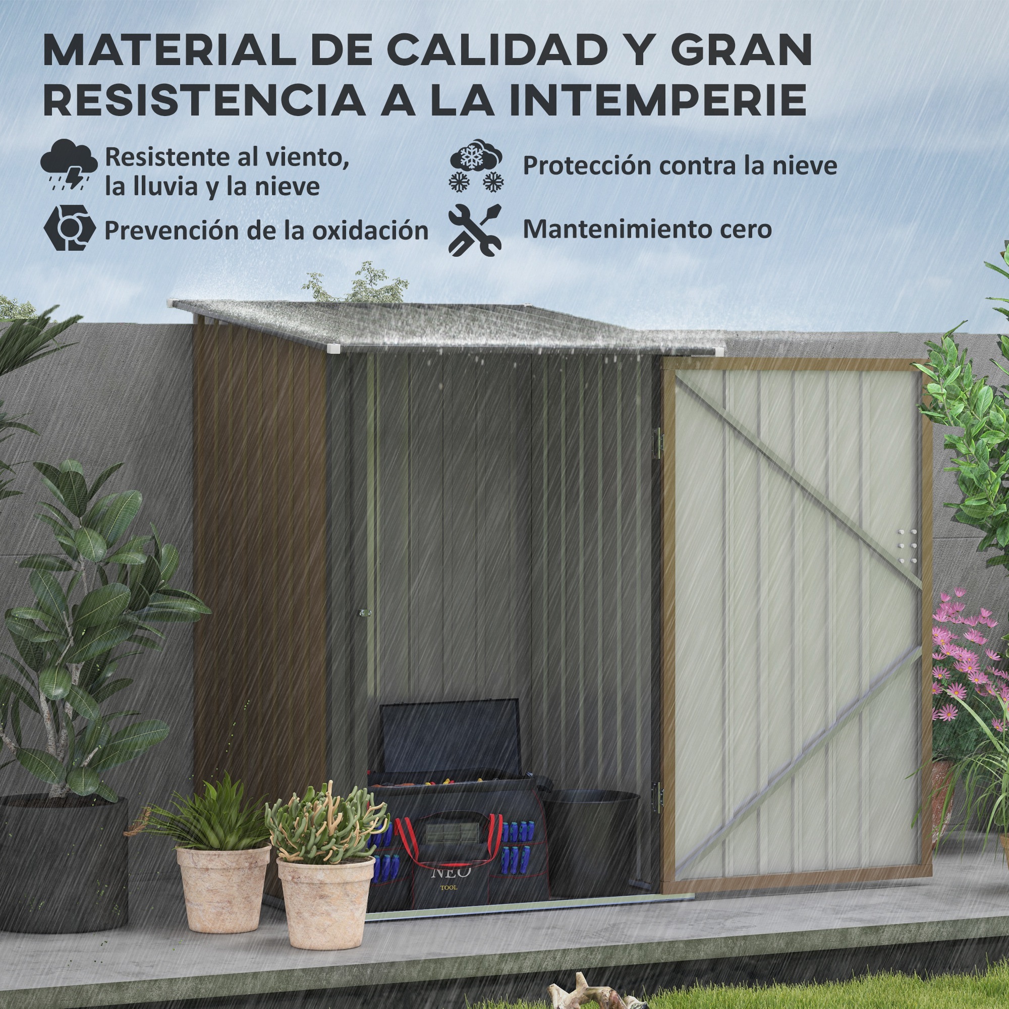 Casinha de jardim marrom Outsunny