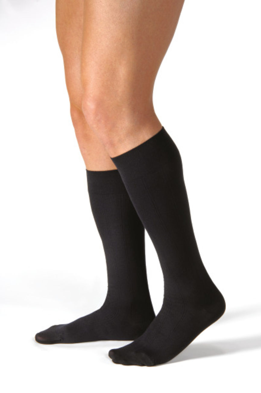 JOBST ForMen Casual klasse 2 knestrømpe sort L 1 par