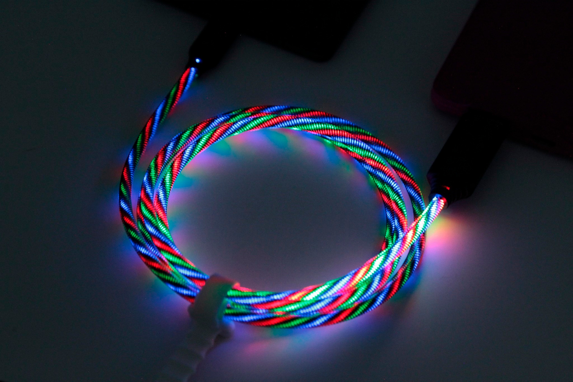 2GO USB Kabel Tricolor LED 100 cm Micro USB Kabel
