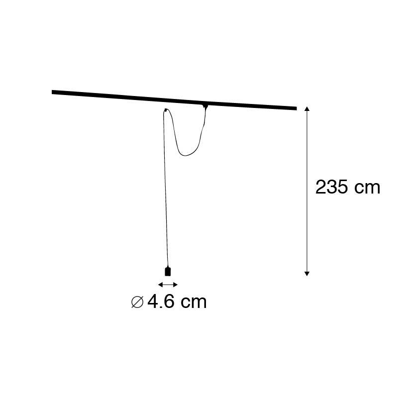 Hanglamp donkerbrons voor railsysteem 1-fase - Iconic Cavalux