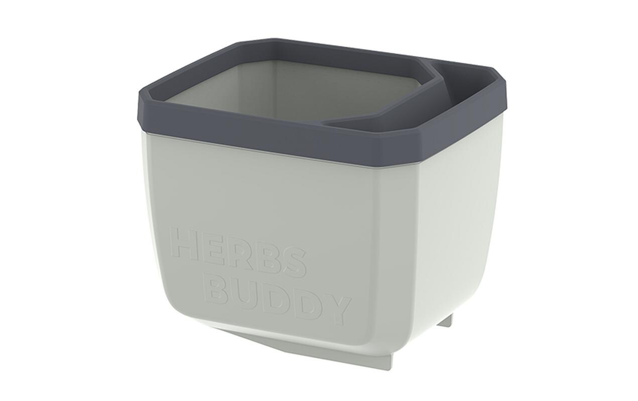 HERBS BUDDY Kräutertopf Grau/HellgrauKräutertopf mit Wasserreservoir und Kippfunktion