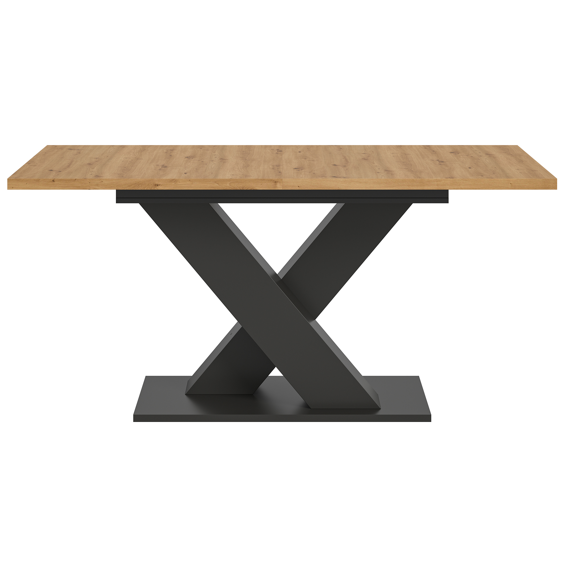 Esstisch MOTION -Artisan Eiche - grau - ausziehbar - X-Gestell