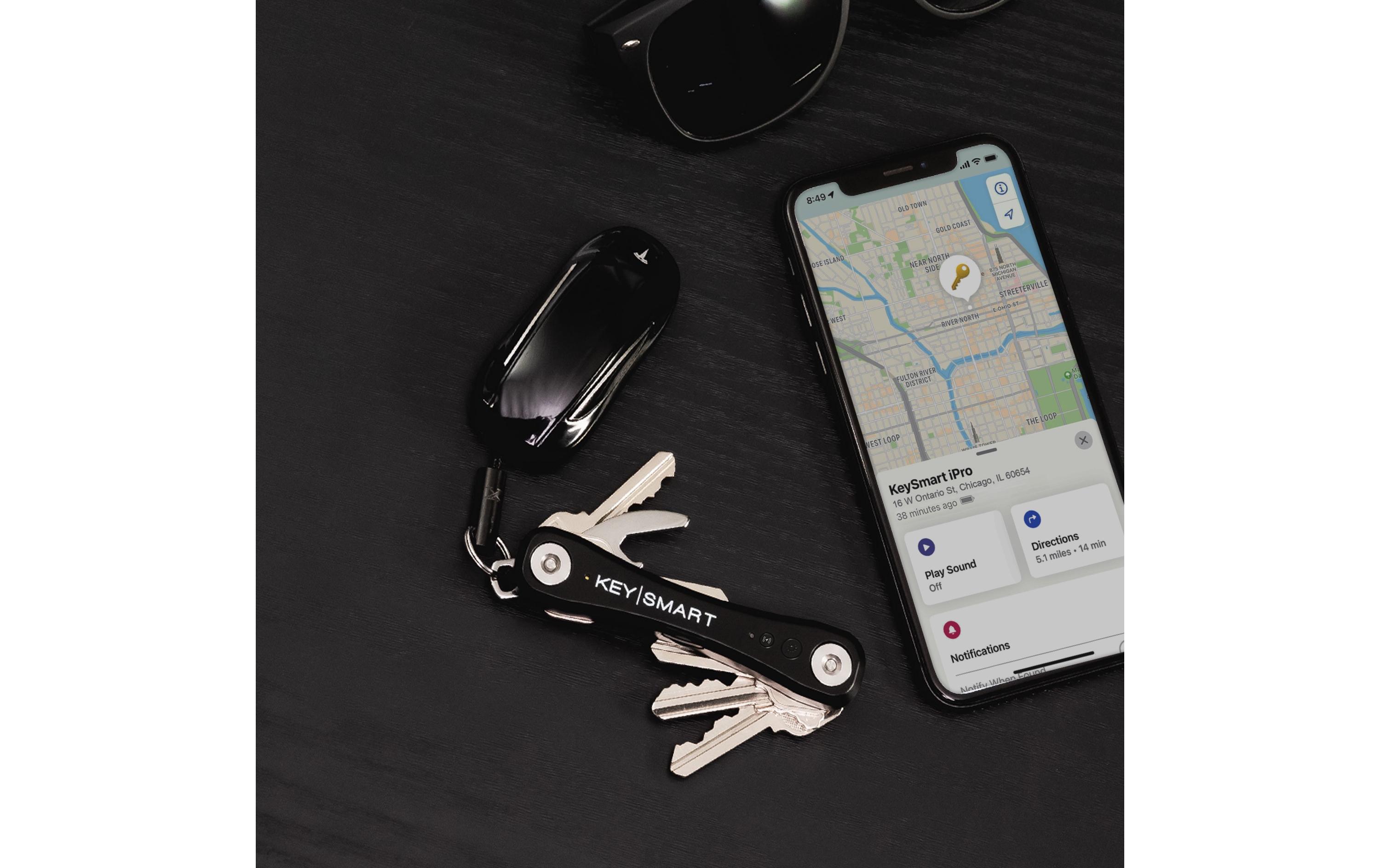 iPro, SchwarzSmart Key Organizer, der mit der Apple Find My App funktioniert