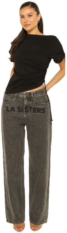Embroidered Signature Jeans - Grijs XS