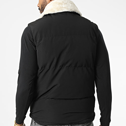 Doudoune Sans Manches Col Mouton Noir