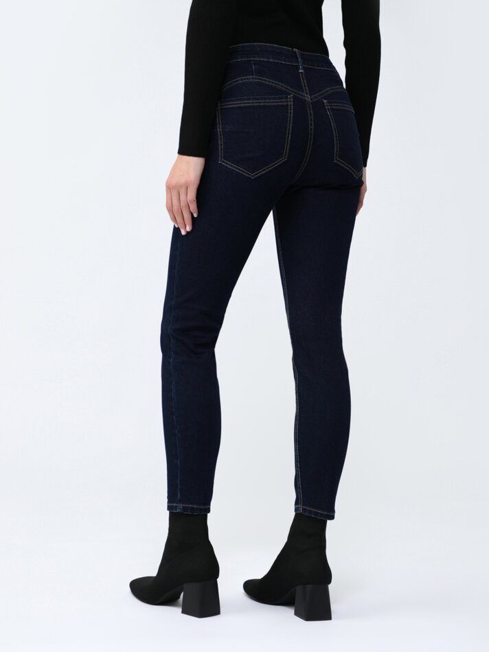 Calça jeans push-up - Azul marinho