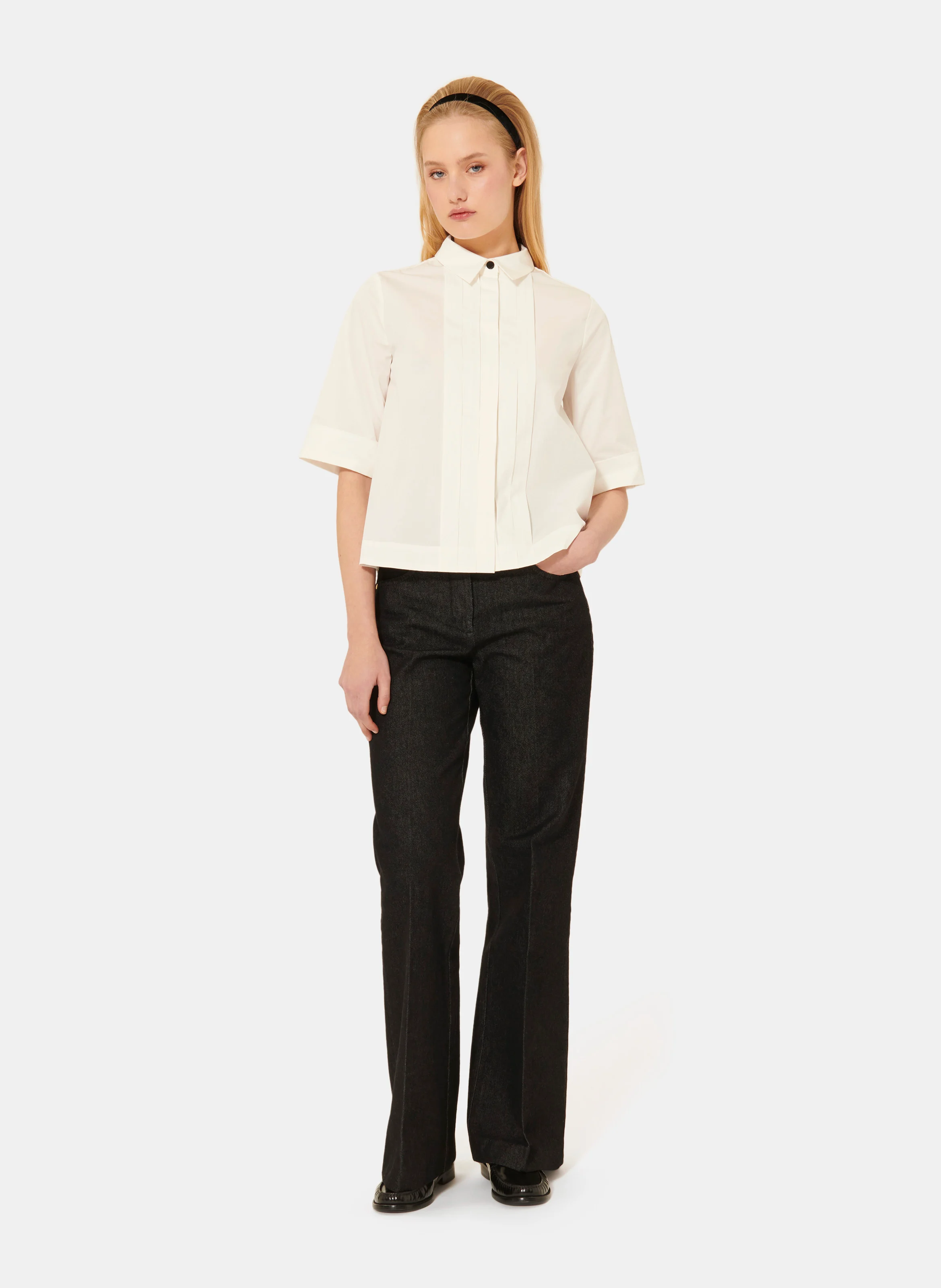 CHINON - Chemise col classique ample en coton | Blanc