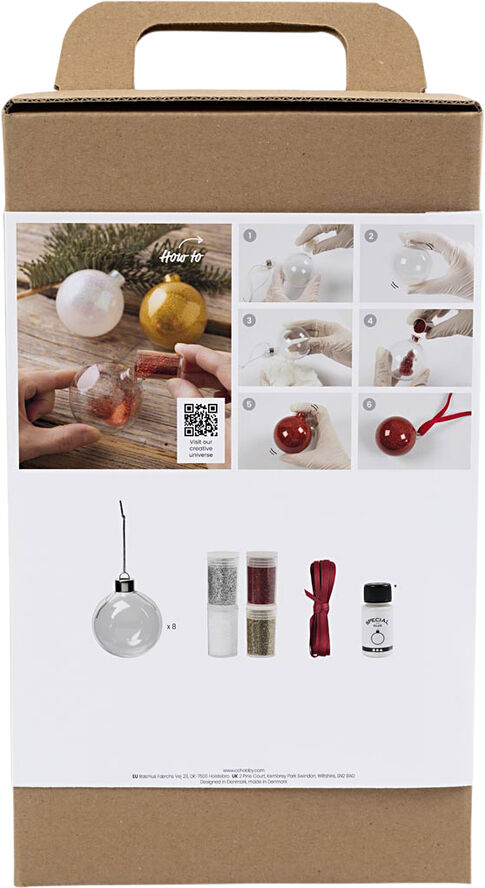Creativ Company DIY Kit Julekugler, Glitter
