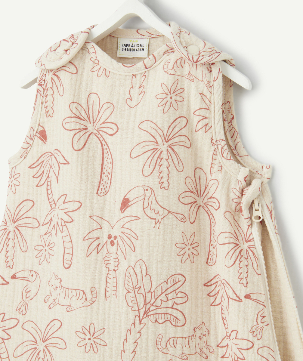 GIGOTEUSE BÉBÉ EN COTON BIO BEIGE AVEC IMPRIMÉ JUNGLE