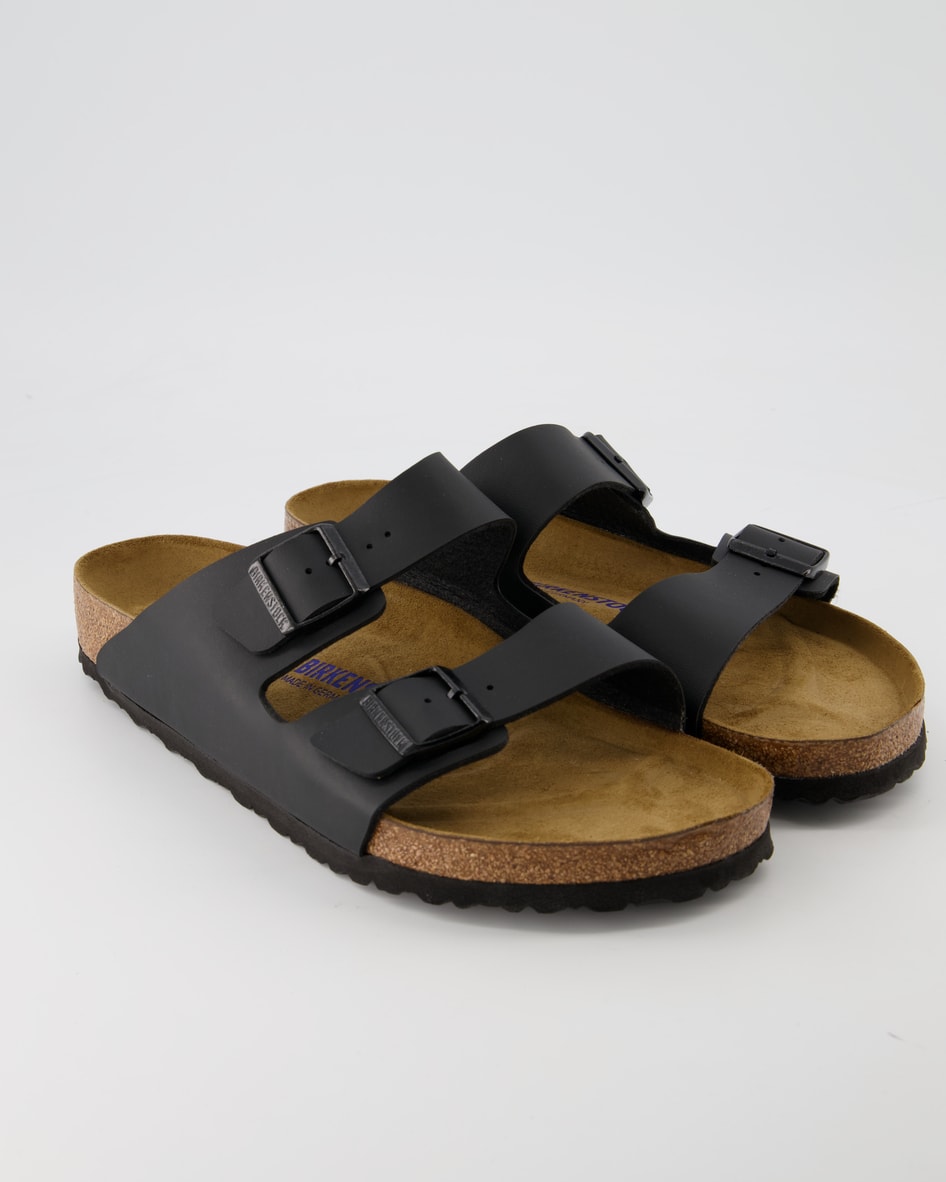 Birkenstock Arizona Weichbettung Pantoletten in Schwarz