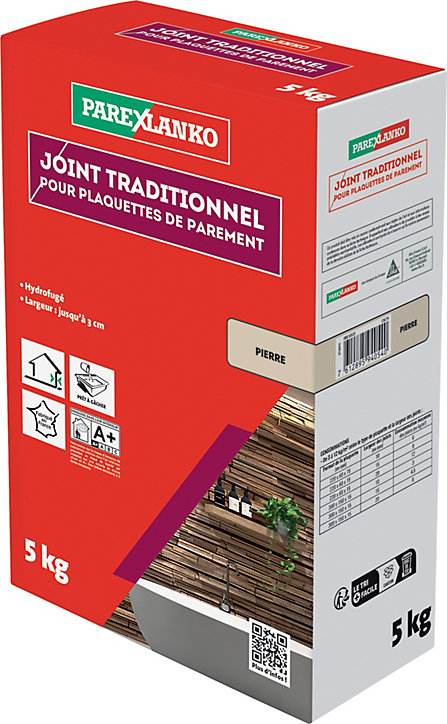 Joint pour plaquettes de parement intérieur et extérieur pierre Parexlanko poudre 5kg