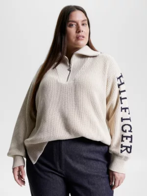 Suéter Curve Logo Relaxed Fit Rib-Knit