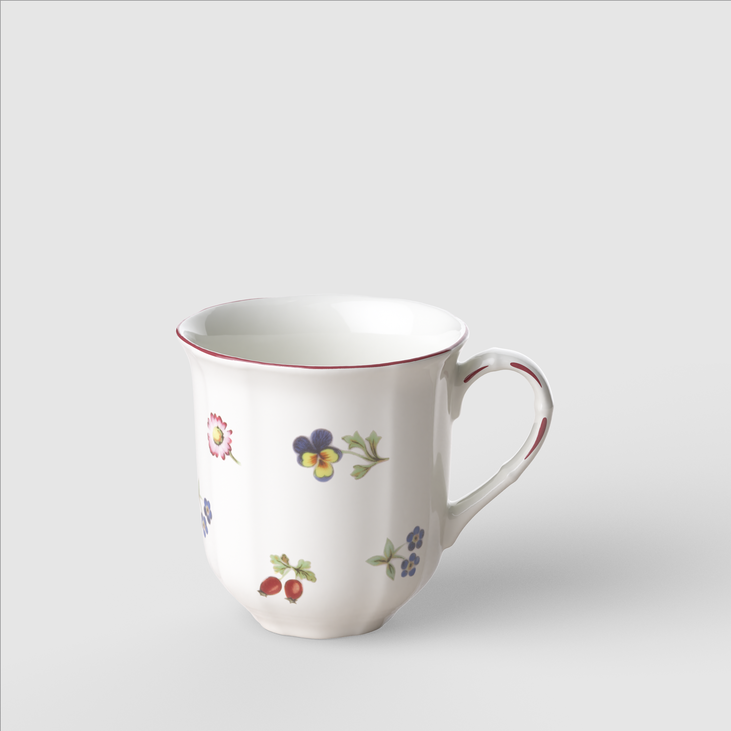 Petite Fleur Mug White, 10.2 oz, Premium Porcelain