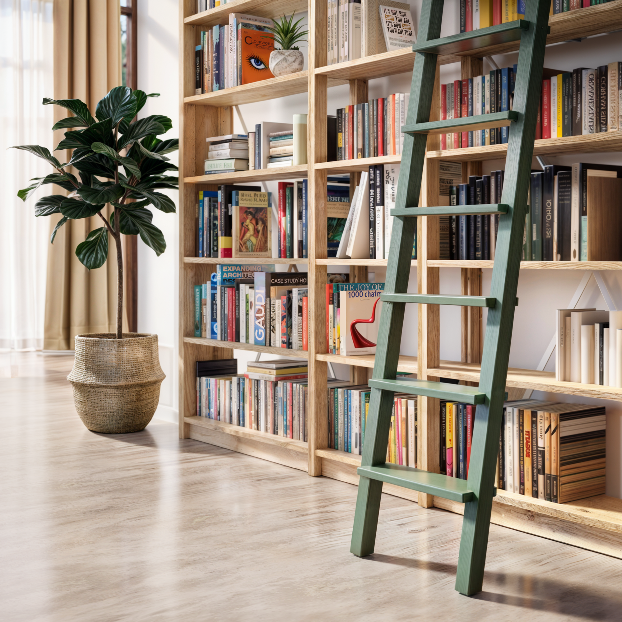 Boekenkast met trap