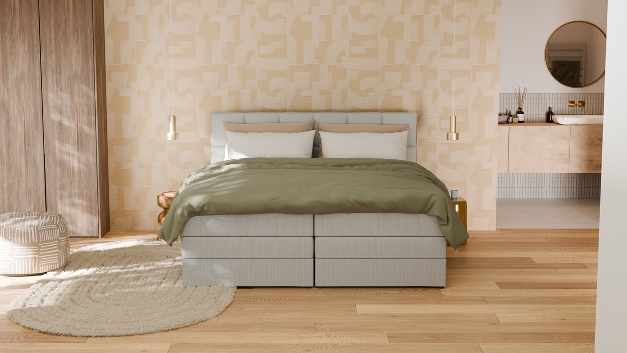 Opbergboxspring Jade - Bold touch ash grey