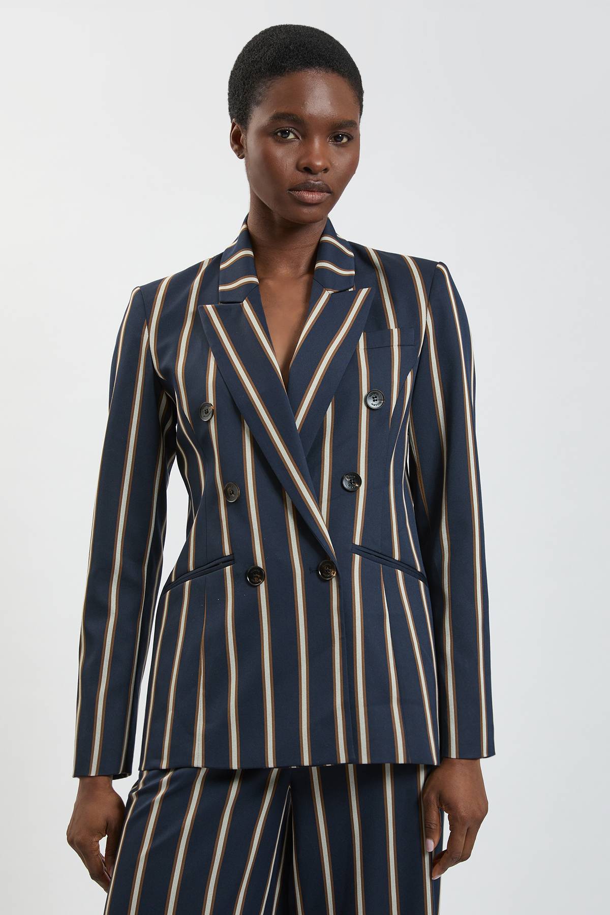 KarenMillen Veste Cintrée À Rayures Double Boutonnage