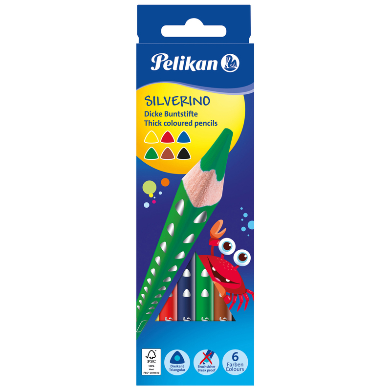 Pelikan Farbstifte Silverino, 6 Stück, assortiert