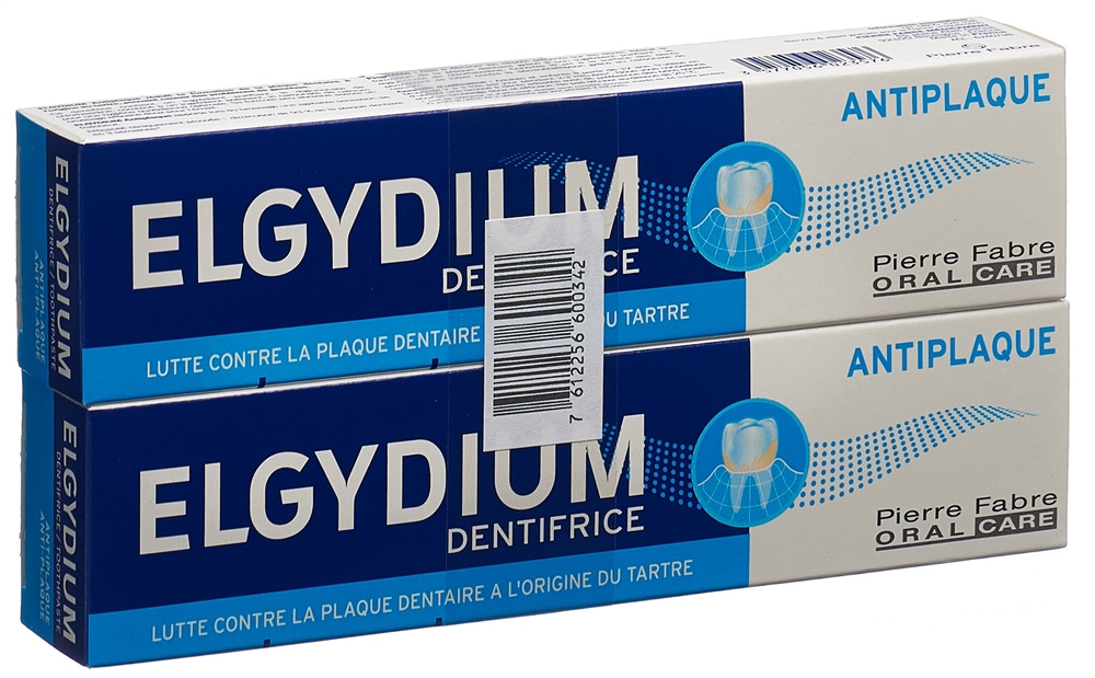 ELGYDIUM Anti-Plaque Zahnpasta<br>2 × 75 ml, Paste, Duo