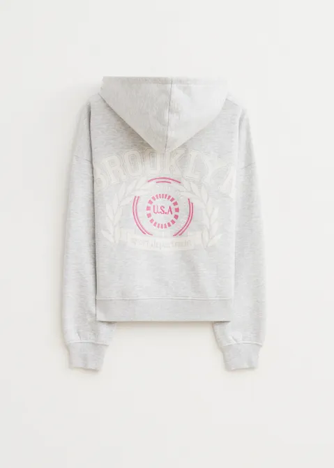 Cropped hoodie artwork grijs (GRS.LME)