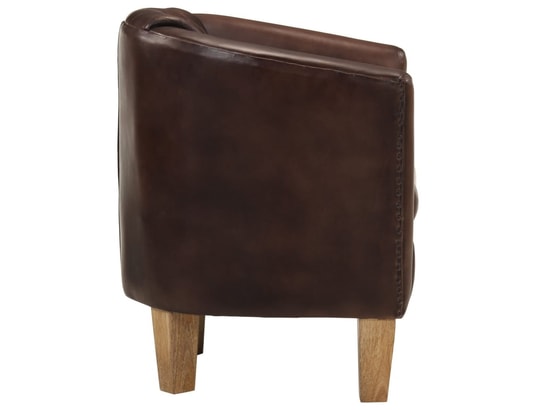 VIDAXL - Fauteuil cabriolet marron clair cuir véritable