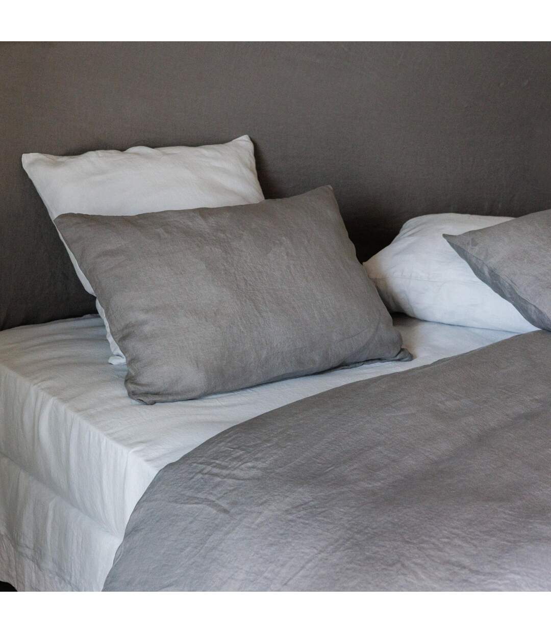 Drap housse en lin lavé froissé 90x190 cm SONATE blanc Neige