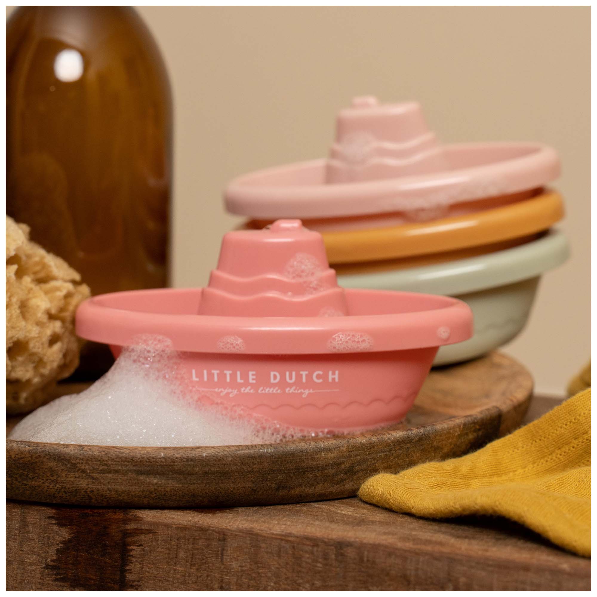 Little Dutch stapelbare badbootjes - 4 stuks roze