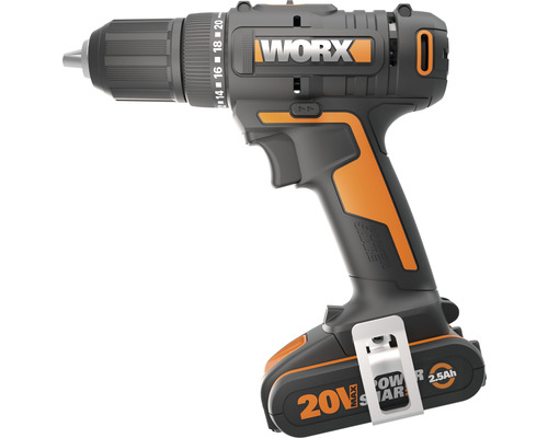 WORX 20V 40Nm WX108.3 accuboormachine, inclusief koffer, 1 x 2,5 Ah accu en lader
