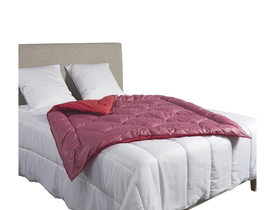 TERRE DE NUIT - Couvre-lit Édredon gonflant bicolore cerise-violet 140x150