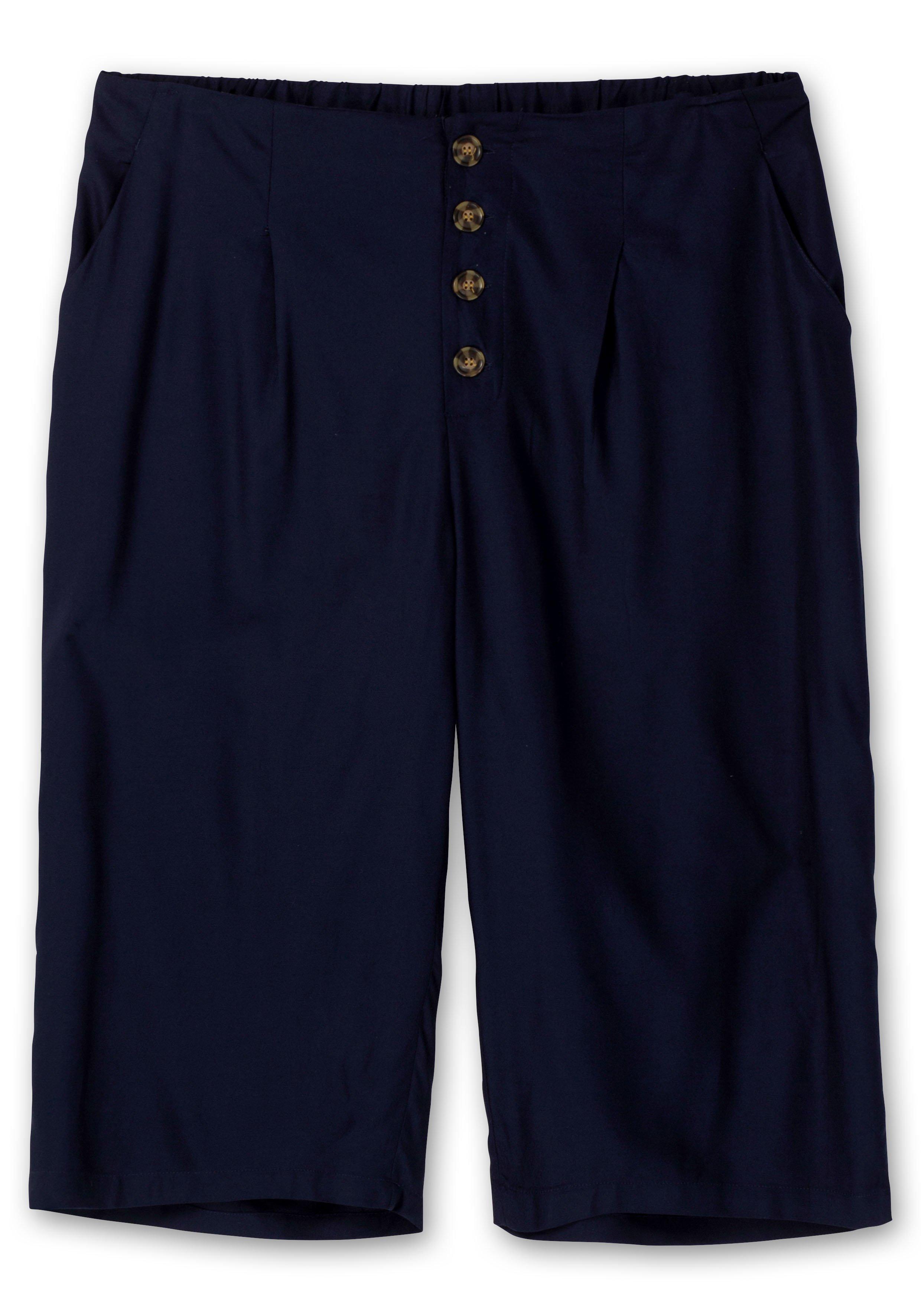 Culotte in 7/8-Länge mit Deko-Knöpfen