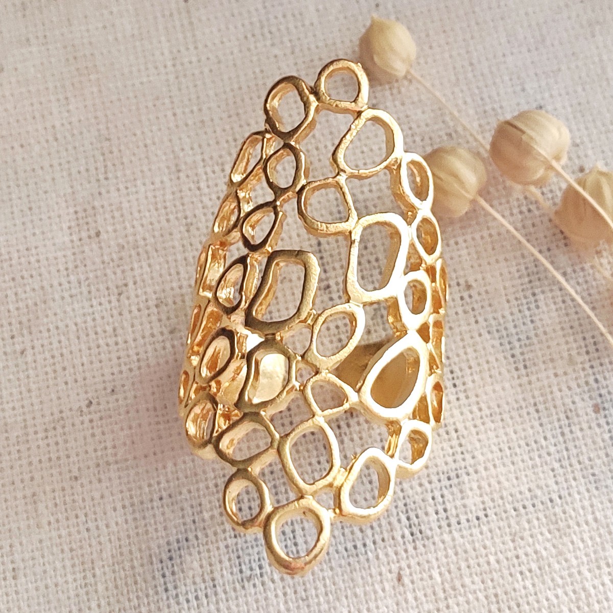 Bague ajustable - Laiton plaqué or