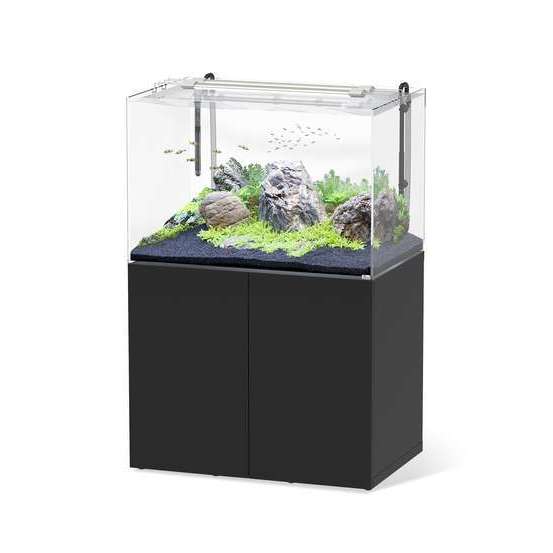 Aquarium et meuble Aquascape 100 pro Led équipé Noir L100xP64xH64cm