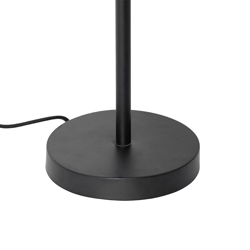 Landelijke tafellamp zwart met rotan 25 cm - Kata