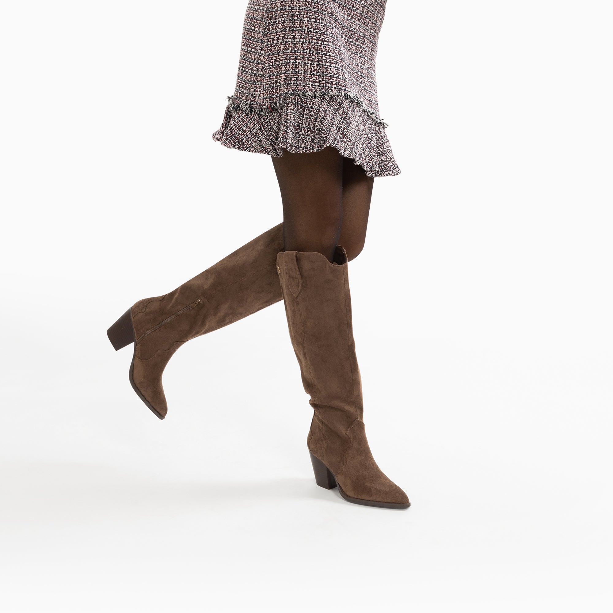 Bottes, Cuissardes-Bottes santiags Sharon taupe à talon