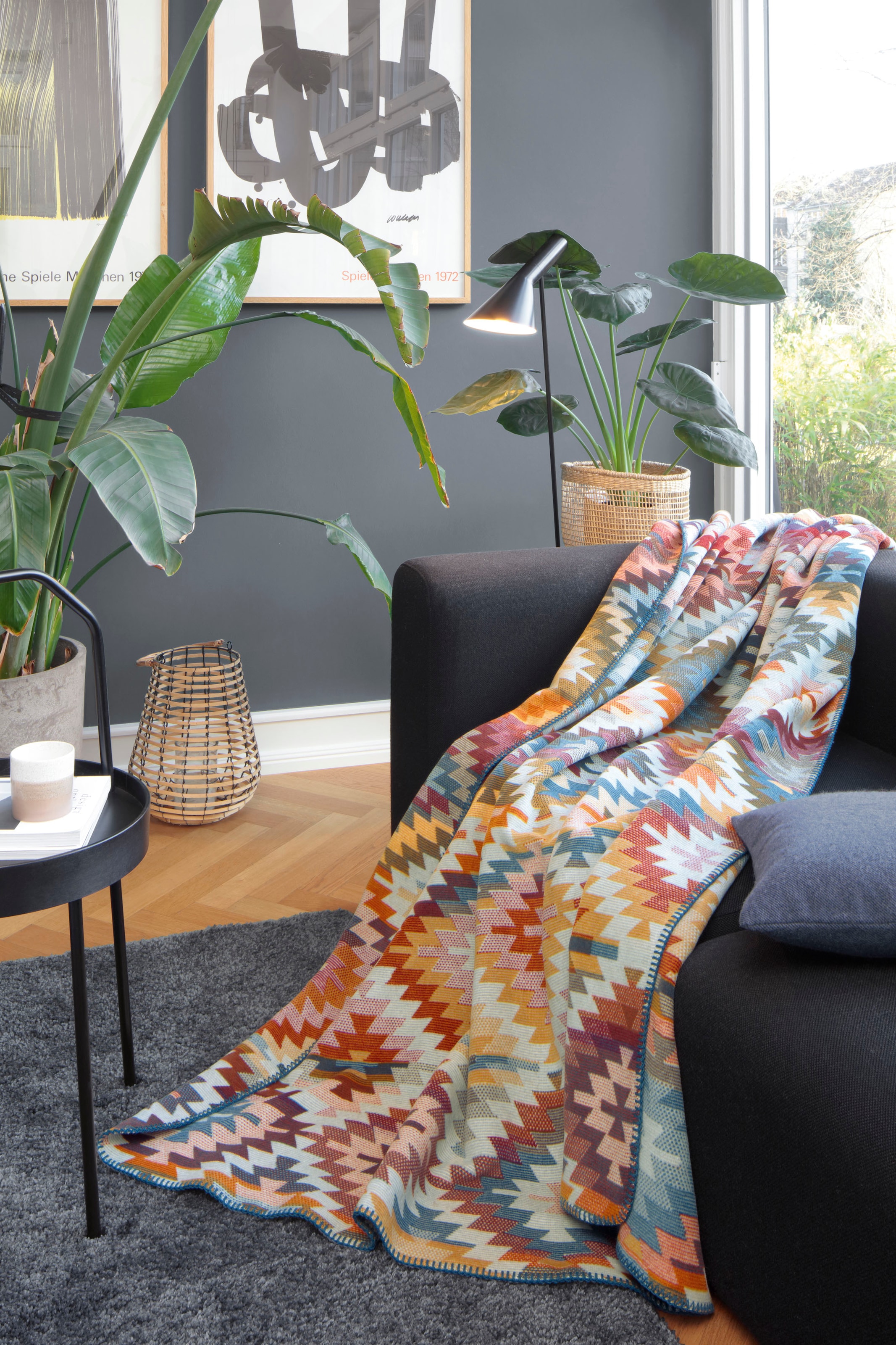 Biederlack Wohndecke »Nomad« mit geketteltem Zierstich, Kuscheldecke