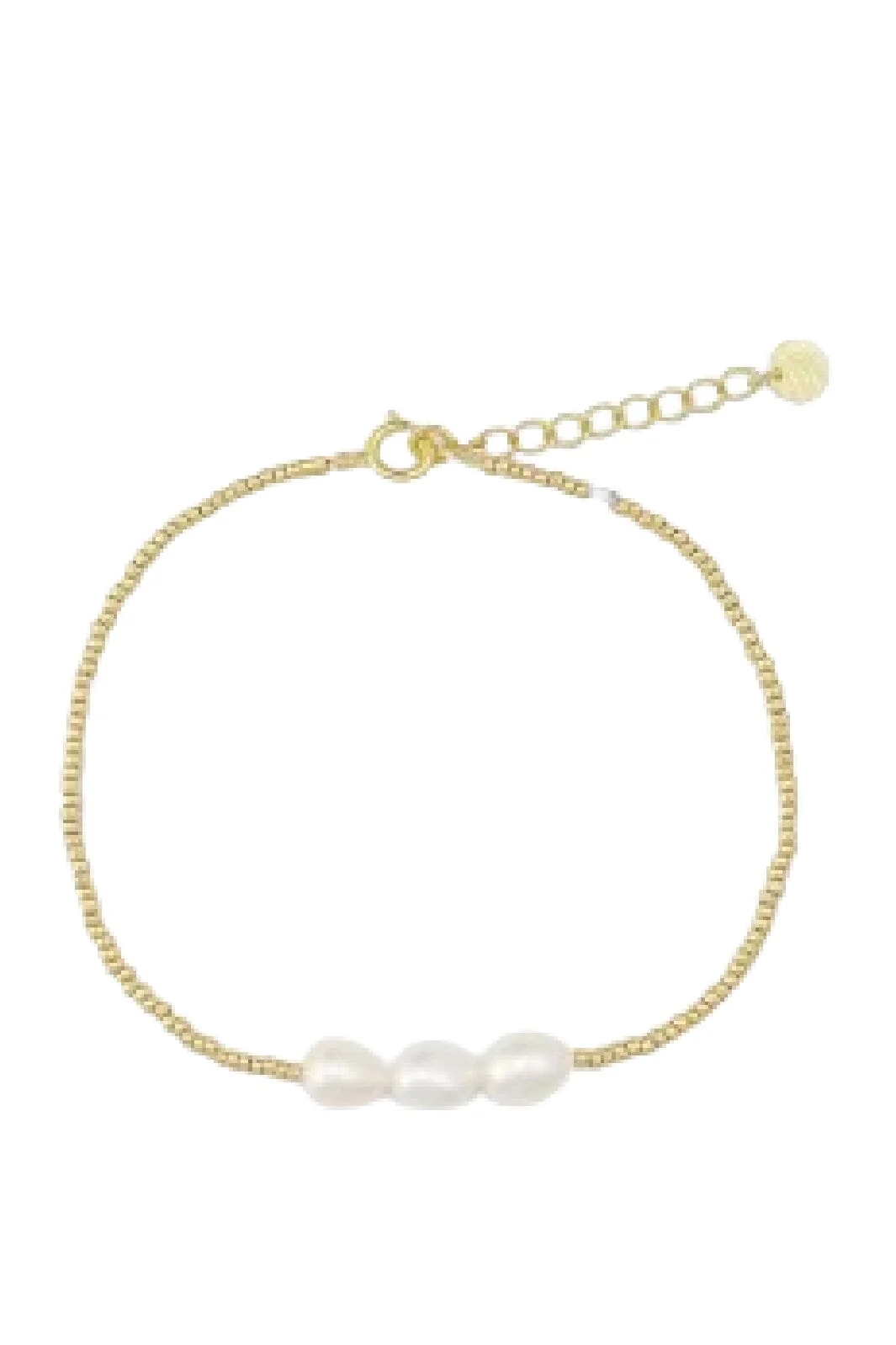 Sorelle Jewellery 3-Pearls Bracelet forgyldt